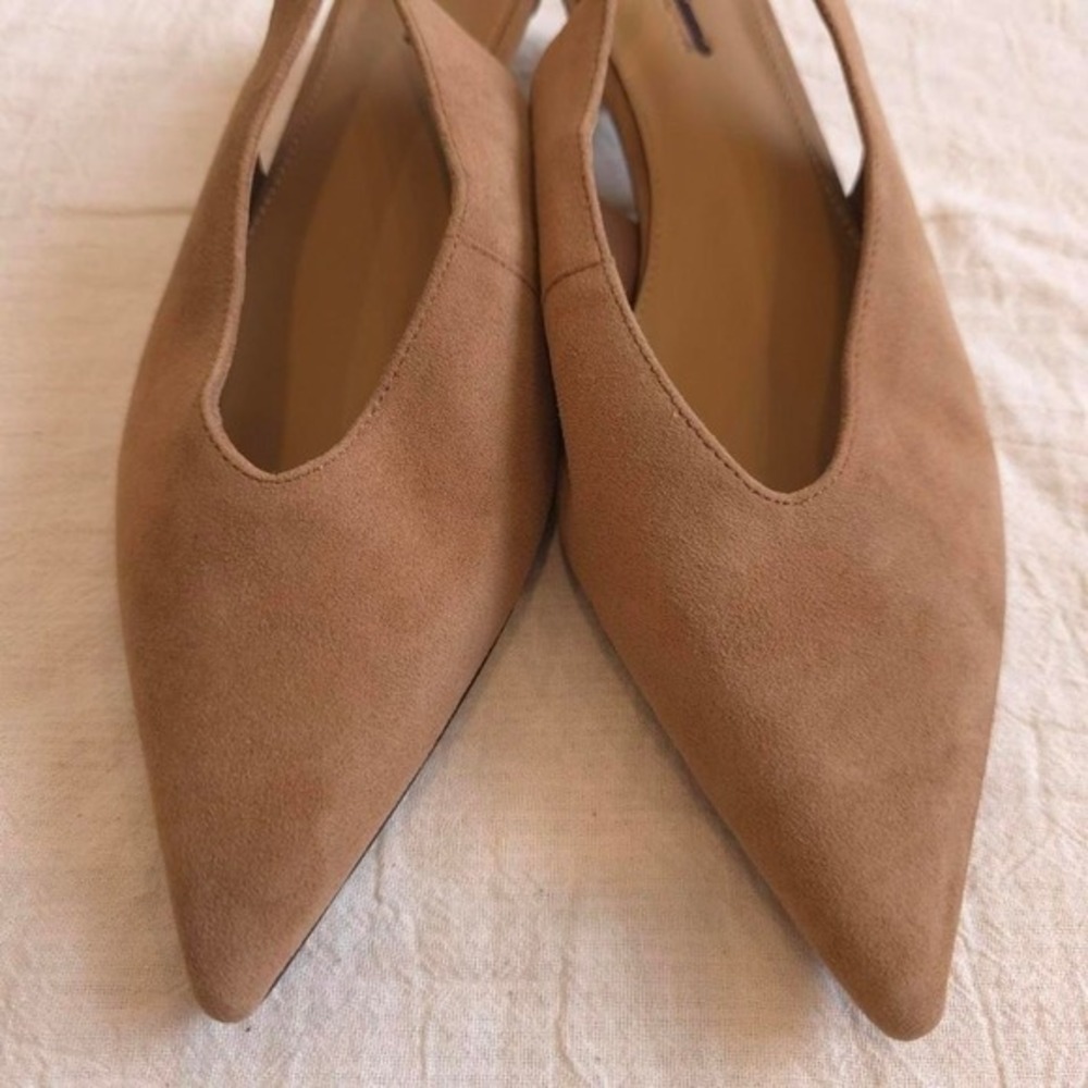 Madewell The Simone Kitten-Heel Slingback Pumps Tan suede‎ 8.5 (NU871) - Picture 2 of 7